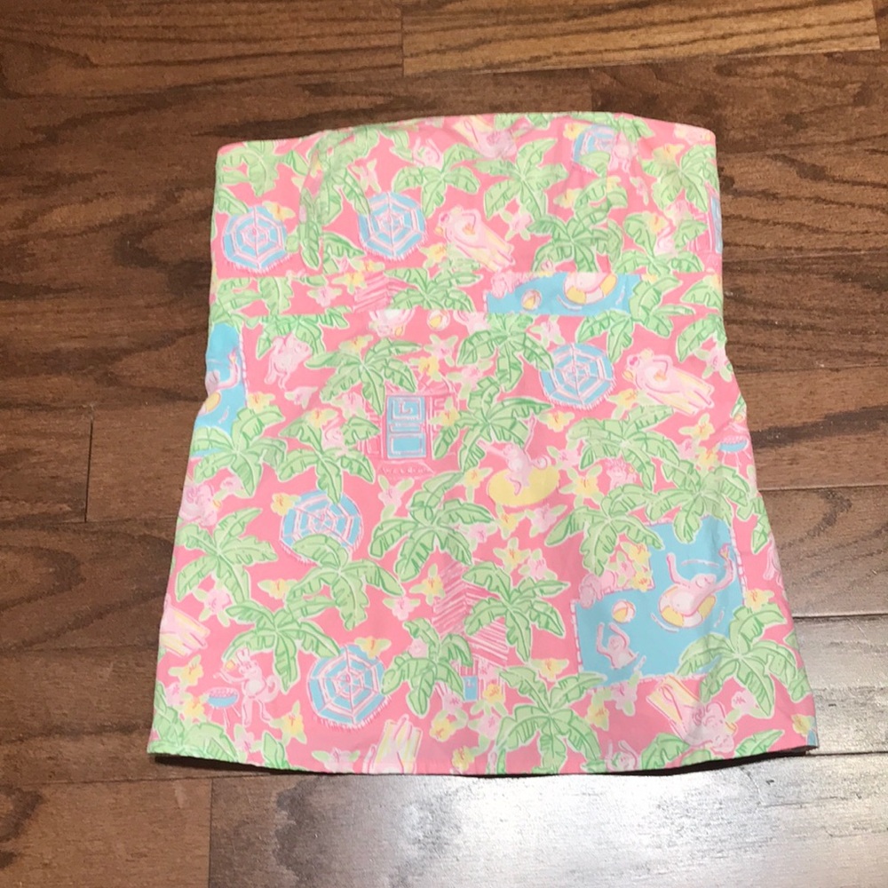 Lilly Pulitzer Monkey Business Strapless Top Sz 0
